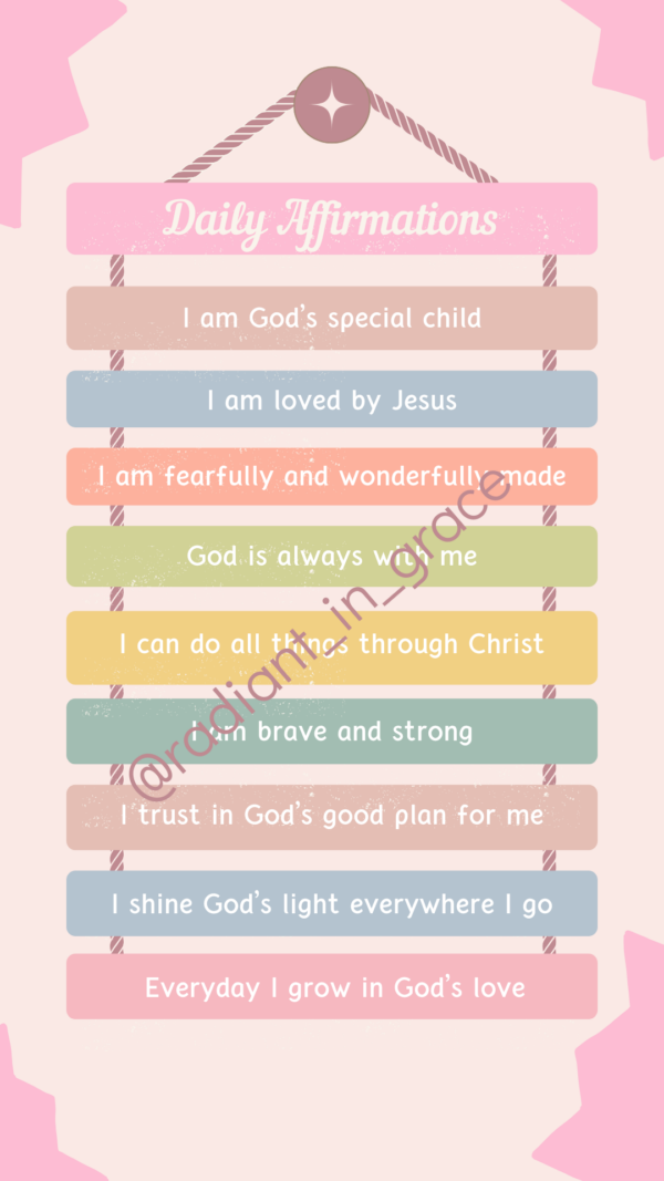 "Child of God" Daily Affirmation Wall Art (Pink)