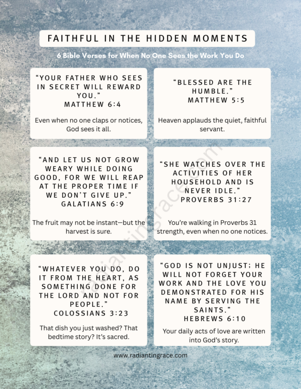 Faithful in the Hidden Moments: Encouragement for Moms