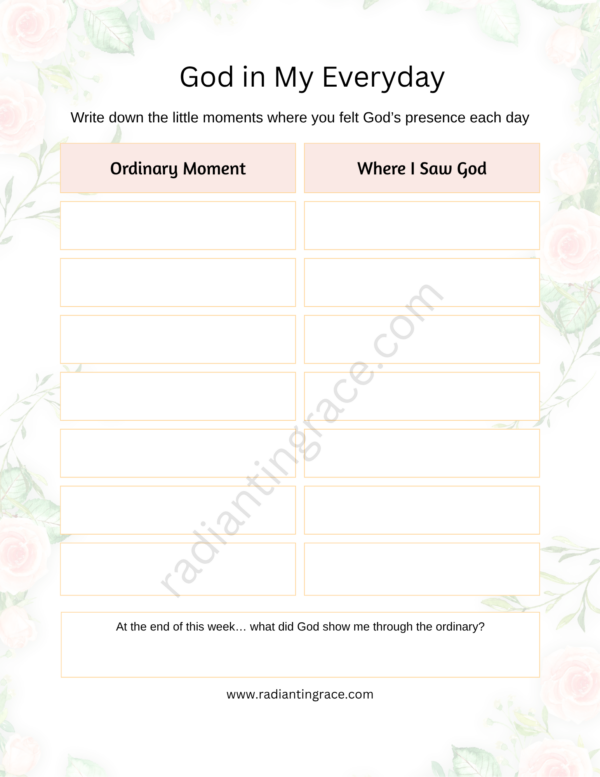 God in My Everyday: The Awareness Tracker