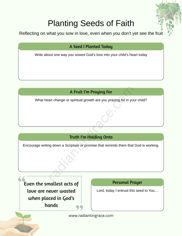 Planting Seeds of Faith: Daily Reflection Journal