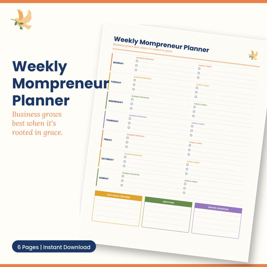 Weekly Mompreneur Planner