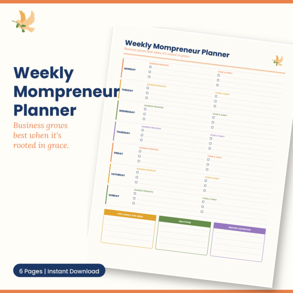 Weekly Mompreneur Planner